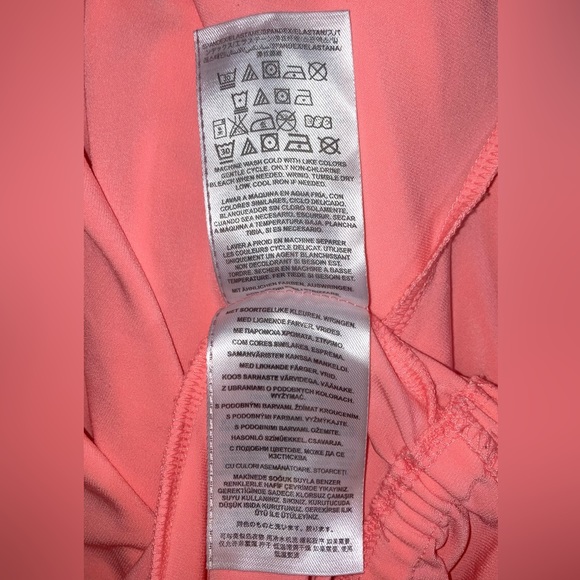 NWOT Guess Romper Bright Peach Sleeveless Strapless Pockets Drawstring Med - Picture 14 of 15